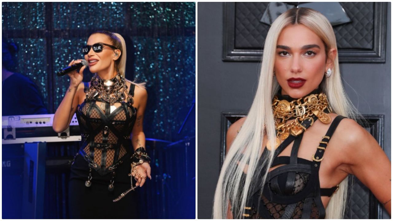 Tarzı olay oldu! İrem Derici, Dua Lipa'nın elbisesinin benzerini giydi 1