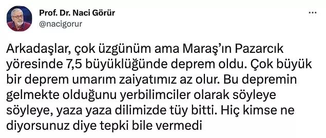 Kahramanmaraş'taki deprem için uyarılar yaptığı ortaya çıktı! 3