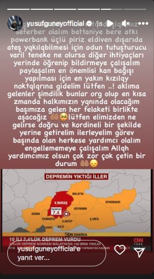 Kahramanmaraş depreminin ardından ünlülerden 'geçmiş olsun' mesajları 54