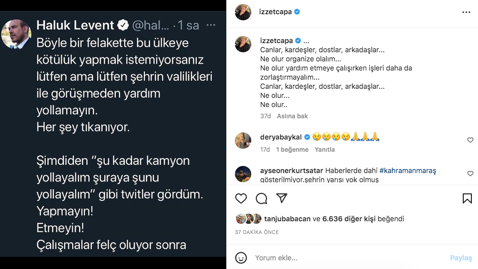 Kahramanmaraş depreminin ardından ünlülerden 'geçmiş olsun' mesajları 27