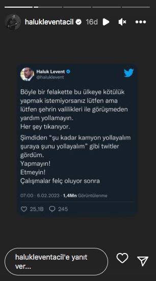 Kahramanmaraş depreminin ardından ünlülerden 'geçmiş olsun' mesajları 29