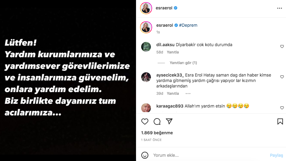 Kahramanmaraş depreminin ardından ünlülerden 'geçmiş olsun' mesajları 4
