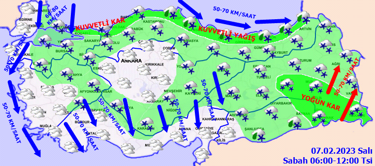 Meteorolojiden 43 ile kar ve fırtına uyarısı! İşte 7 Şubat hava durumu tahminleri 2