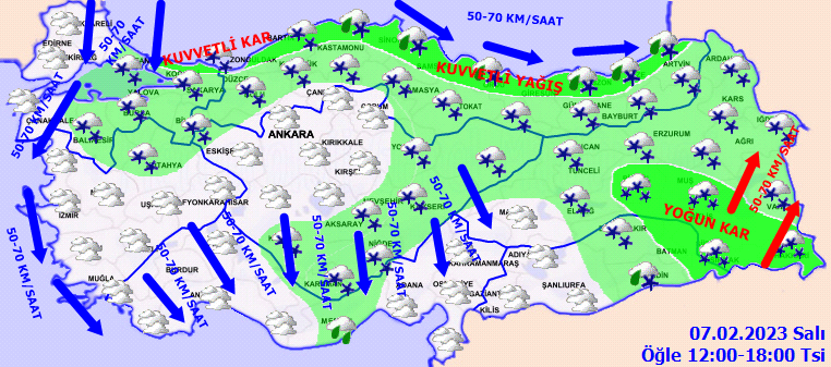 Meteorolojiden 43 ile kar ve fırtına uyarısı! İşte 7 Şubat hava durumu tahminleri 3