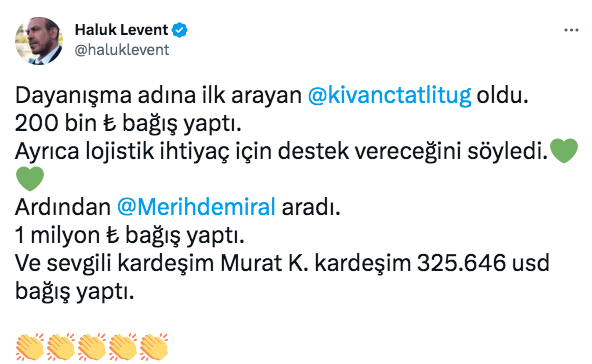 Haluk Levent deprem bölgeleri için AHBAP'a yardım gönderen ünlü isimleri açıkladı 2