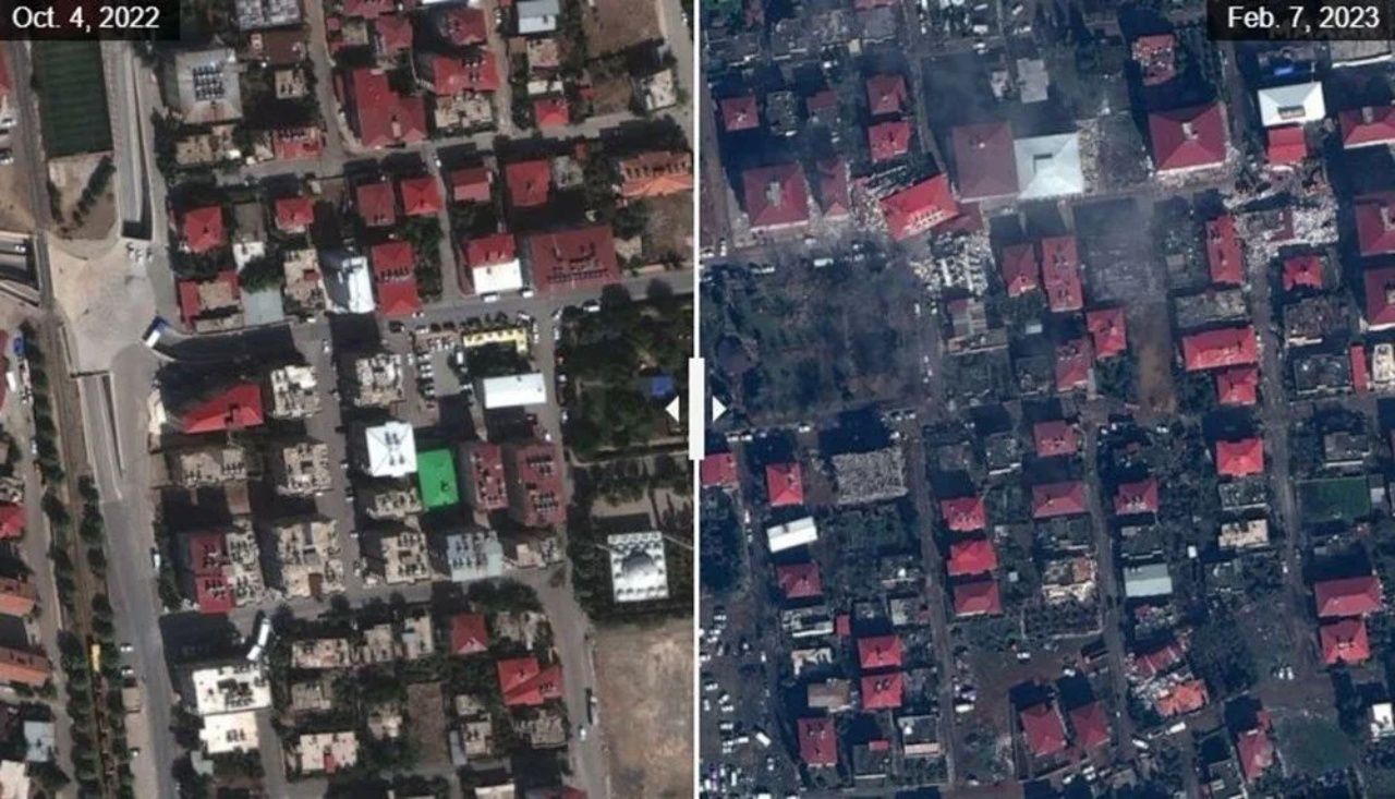 Yıkımın öncesi ve sonrası! Kahramanmaraş depremi uzaydan görüntülendi 18
