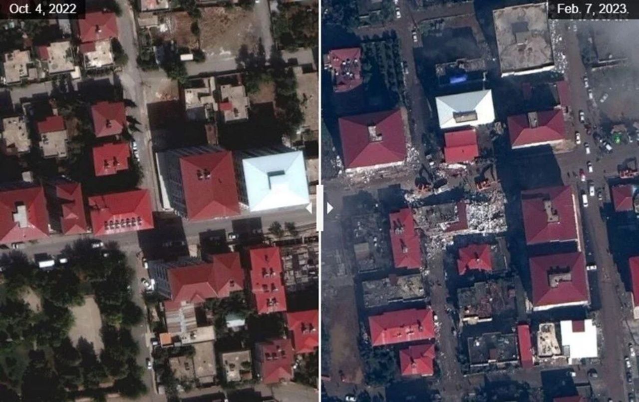 Yıkımın öncesi ve sonrası! Kahramanmaraş depremi uzaydan görüntülendi 19