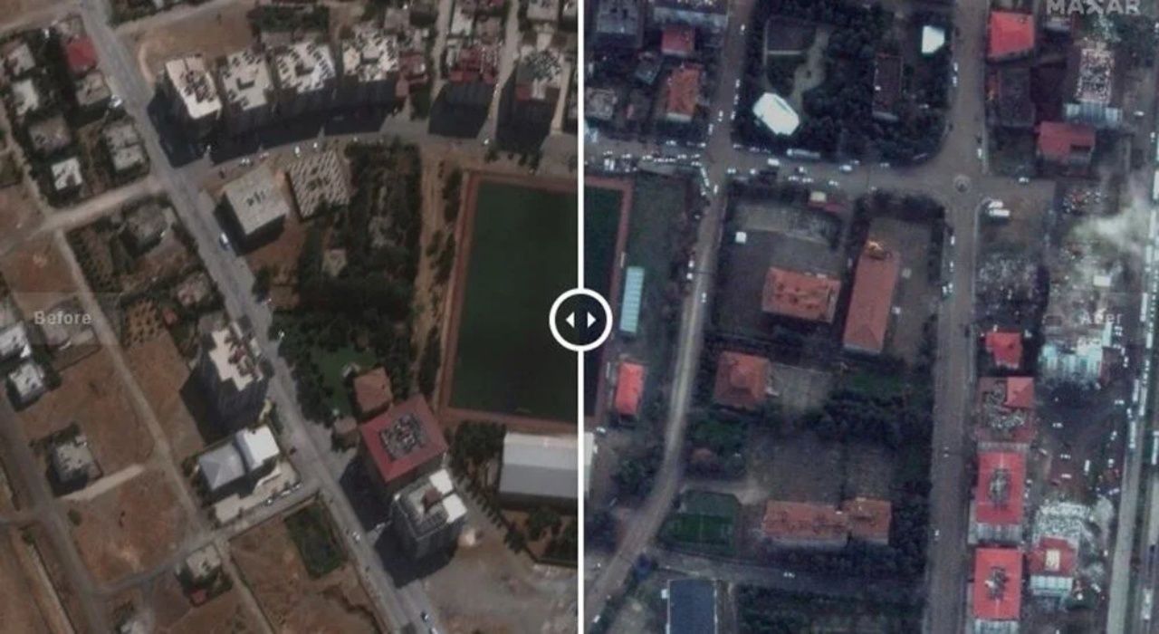 Yıkımın öncesi ve sonrası! Kahramanmaraş depremi uzaydan görüntülendi 21