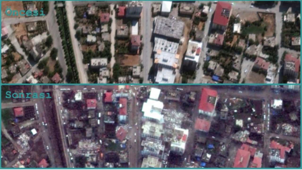 Elbistan'da akılalmaz yıkım! Uydu fotoğrafları ortaya çıktı! 1