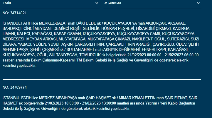 İstanbullular dikkat, yarın saatlerce elektrik olmayabilir! 21 Şubat elektrik kesintileri açıklandı 14