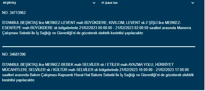 İstanbullular dikkat, yarın saatlerce elektrik olmayabilir! 21 Şubat elektrik kesintileri açıklandı 7