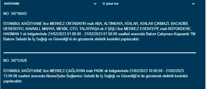 İstanbullular dikkat, yarın saatlerce elektrik olmayabilir! 21 Şubat elektrik kesintileri açıklandı 16
