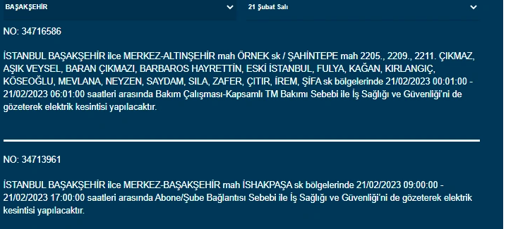 İstanbullular dikkat, yarın saatlerce elektrik olmayabilir! 21 Şubat elektrik kesintileri açıklandı 6
