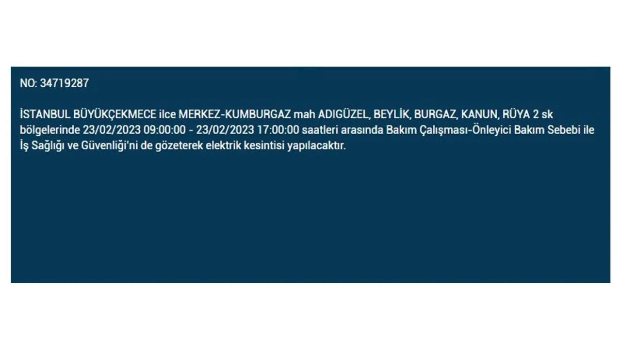 İstanbul'da elektrik kesintisi olan ilçeler açıklandı! İşte o ilçeler... 16