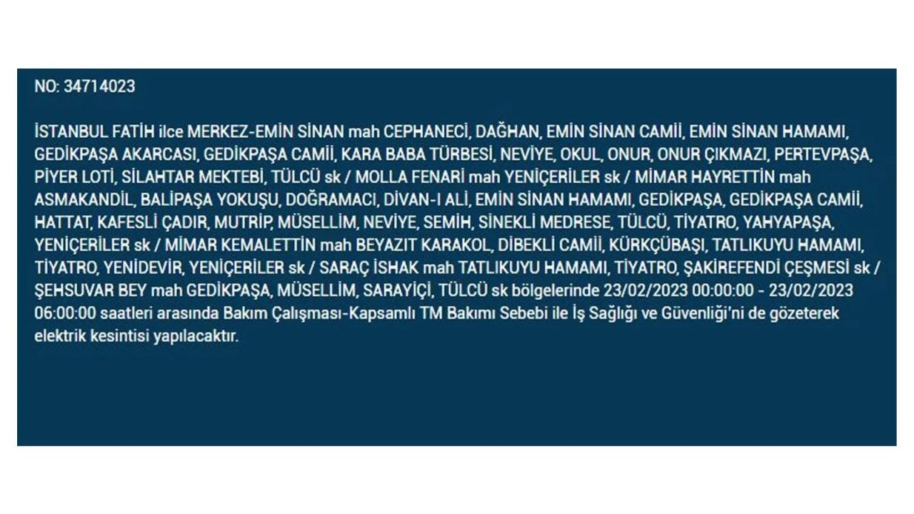 İstanbul'da elektrik kesintisi olan ilçeler açıklandı! İşte o ilçeler... 26