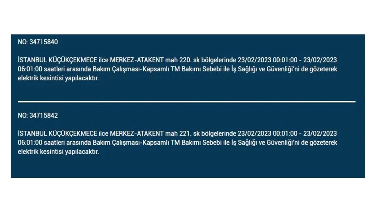 İstanbul'da elektrik kesintisi olan ilçeler açıklandı! İşte o ilçeler... 29