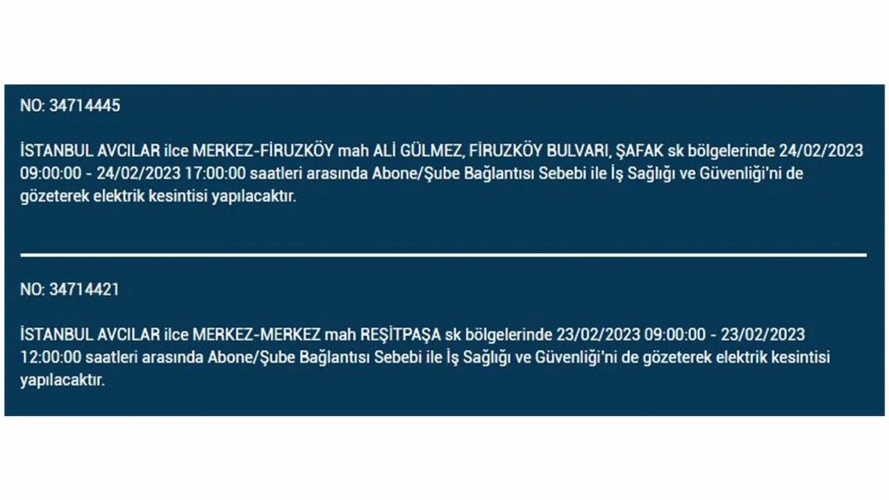 İstanbul'da elektrik kesintisi olan ilçeler açıklandı! İşte o ilçeler... 4