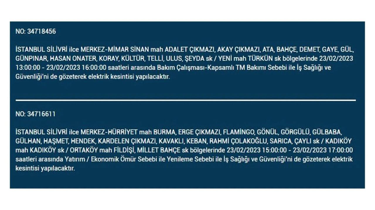 İstanbul'da elektrik kesintisi olan ilçeler açıklandı! İşte o ilçeler... 35