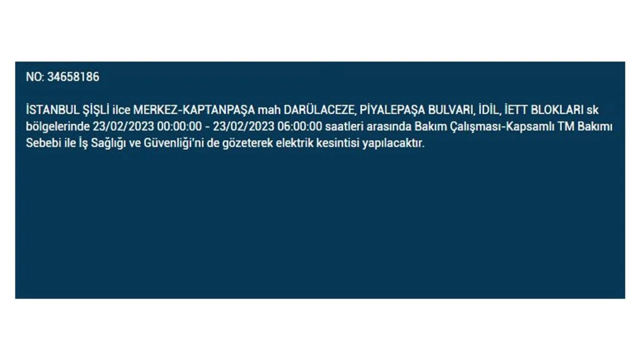 İstanbul'da elektrik kesintisi olan ilçeler açıklandı! İşte o ilçeler... 36