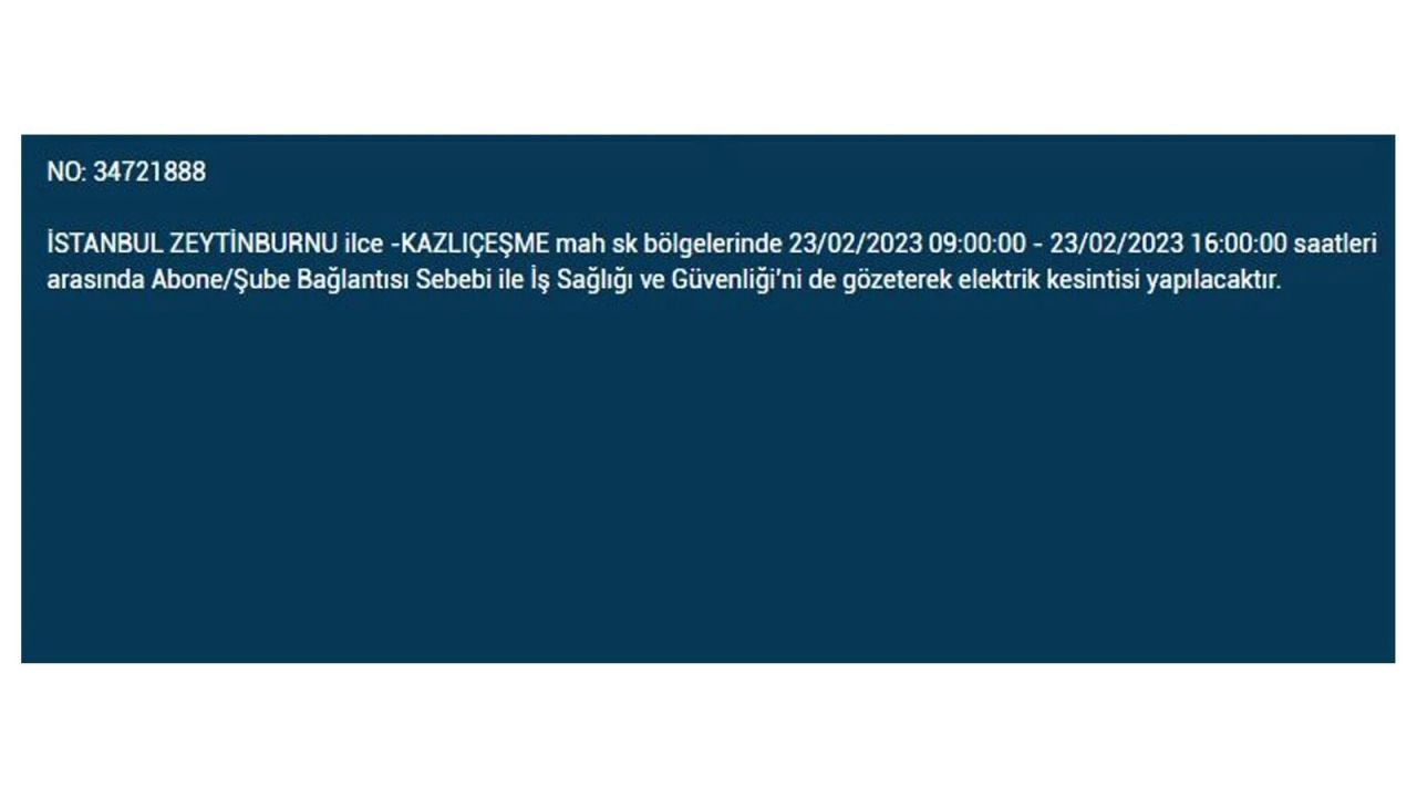İstanbul'da elektrik kesintisi olan ilçeler açıklandı! İşte o ilçeler... 38