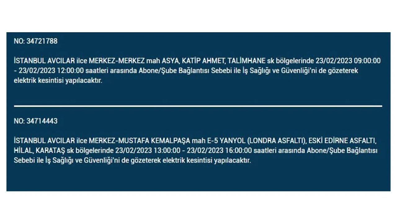 İstanbul'da elektrik kesintisi olan ilçeler açıklandı! İşte o ilçeler... 5