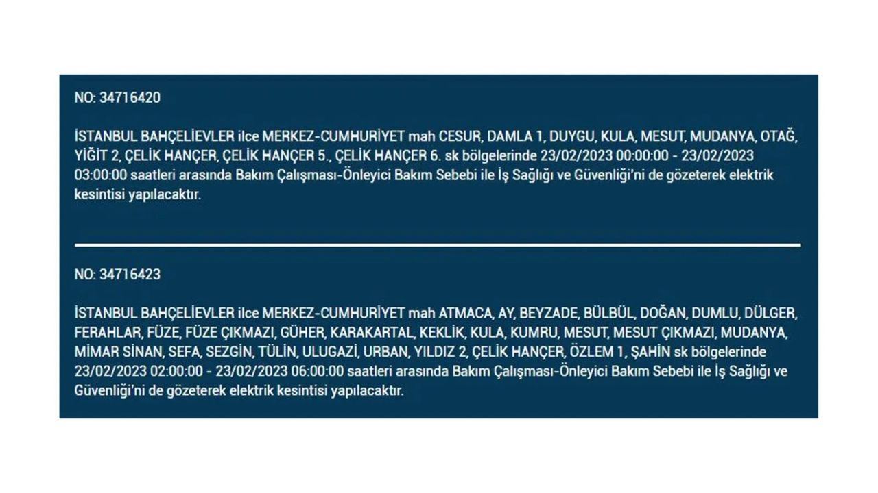 İstanbul'da elektrik kesintisi olan ilçeler açıklandı! İşte o ilçeler... 8