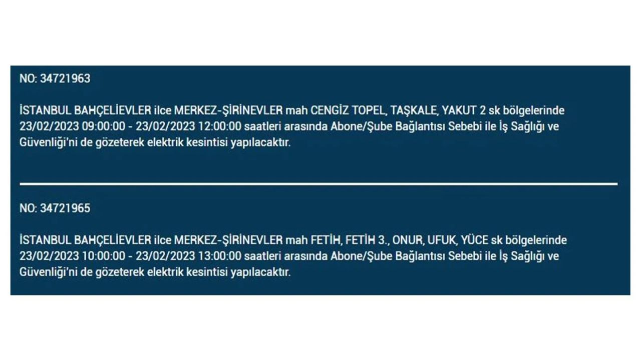 İstanbul'da elektrik kesintisi olan ilçeler açıklandı! İşte o ilçeler... 10