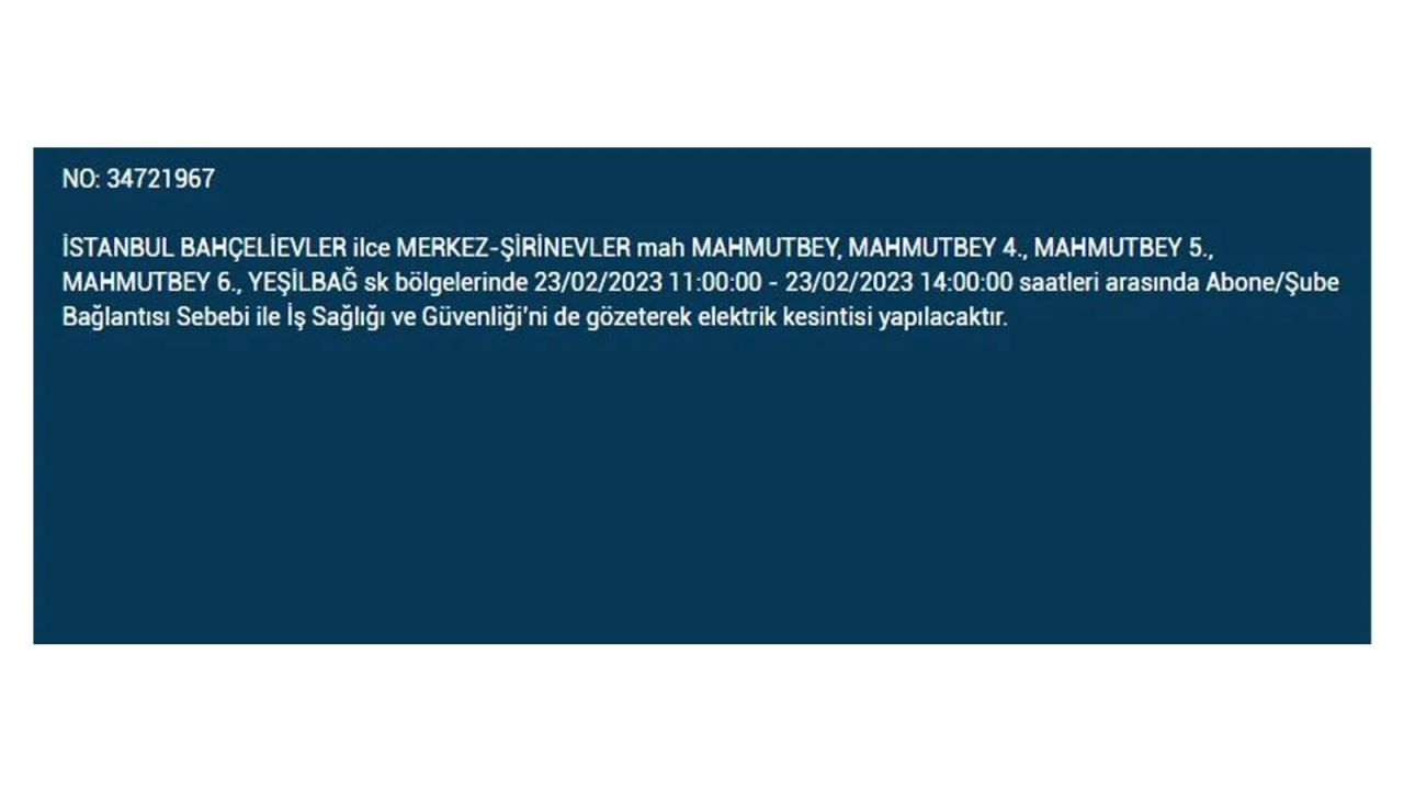 İstanbul'da elektrik kesintisi olan ilçeler açıklandı! İşte o ilçeler... 11