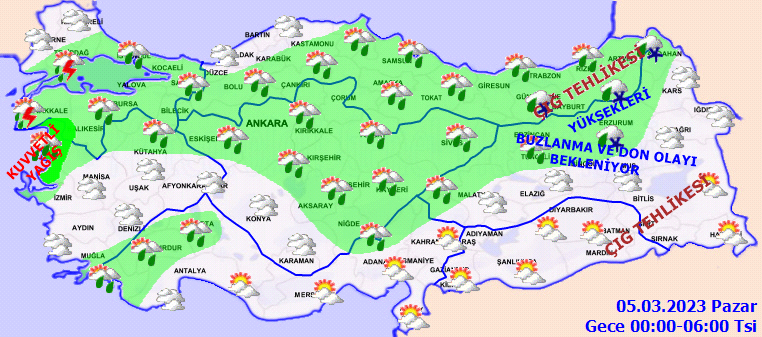 Meteorolojiden kuvvetli yağış uyarısı! 5 Mart yurt genelinde hava durumu 1