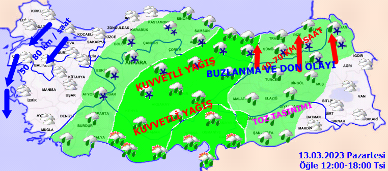 Meteorolojiden 18 kente fırtına ve yağış uyarısı! İşte 13 Mart hava durumu tahminleri 3