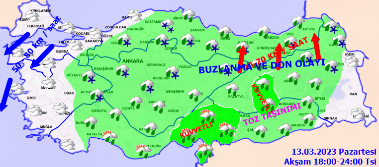 Meteorolojiden 18 kente fırtına ve yağış uyarısı! İşte 13 Mart hava durumu tahminleri 4