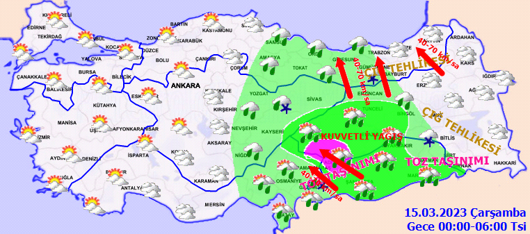 Meteoroloji bu illeri uyardı: Kuvvetli yağış ve rüzgara dikkat! 15 Mart hava durumu 1