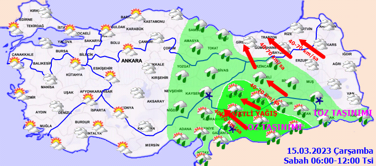 Meteoroloji bu illeri uyardı: Kuvvetli yağış ve rüzgara dikkat! 15 Mart hava durumu 2