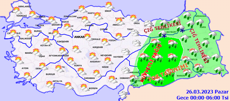 Meteoroloji bu illere dikkat çekti: Kuvvetli yağış ve rüzgara dikkat! 26 Mart Pazar yurt genelinde hava durumu 3