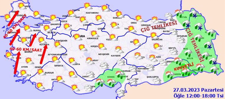 Meteorolojiden birçok ile yağış uyarısı! Toz taşınımı ve çığ tehlikesine dikkat 3