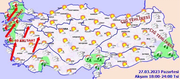 Meteorolojiden birçok ile yağış uyarısı! Toz taşınımı ve çığ tehlikesine dikkat 4