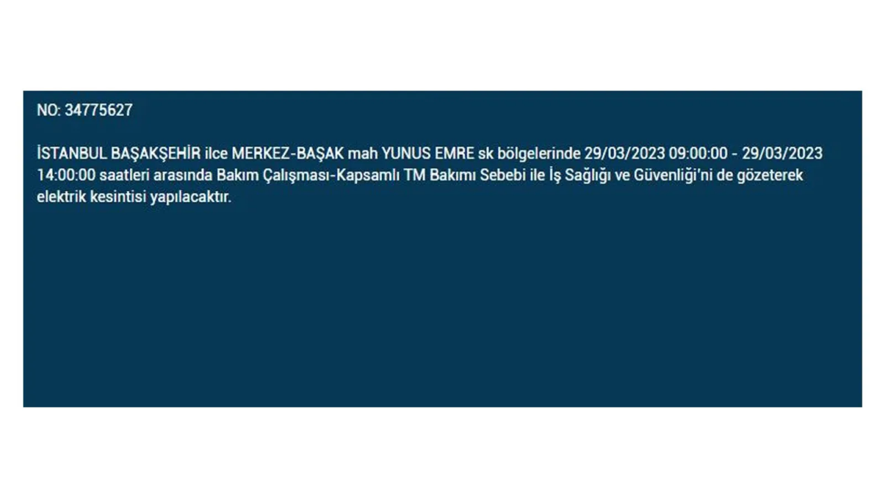 İstanbul'da elektriğin kesileceği ilçeler belli oldu! İşte 29 Mart'ta elektrik kesintisi yaşayacak ilçeler ve mahalleler... 8