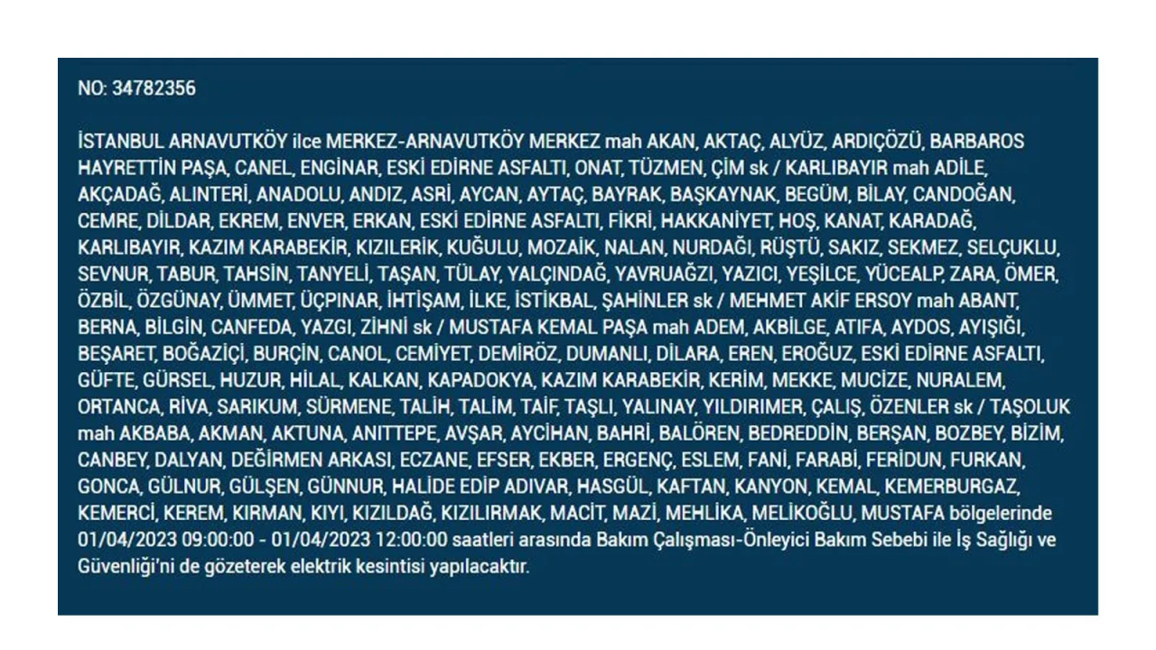 İstanbul'da elektriğin kesileceği ilçeler belli oldu! İşte 1 Nisan'da elektrik kesintisi yaşayacak ilçeler ve mahalleler... 3