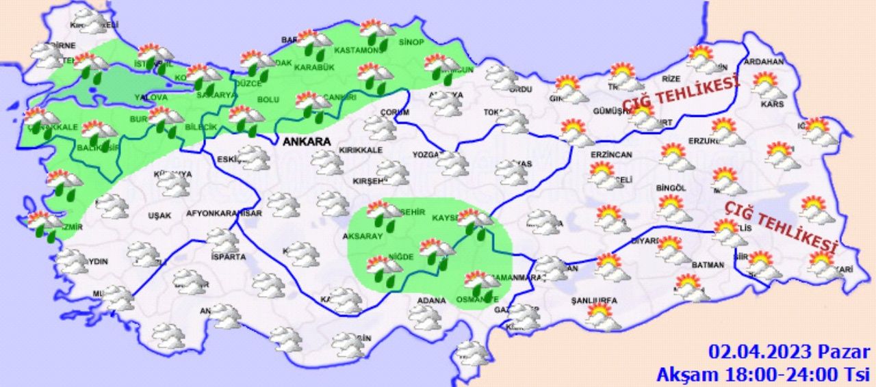 Meteoroloji'den şiddetli rüzgar uyarısı! İşte 2 Nisan 2023 yurt geneli hava durumu tahminleri 3