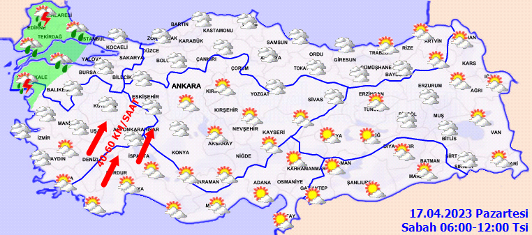 Meteorolojiden kuvvetli yağış ve fırtına uyarısı! İşte 17 Nisan hava durumu tahminleri 2