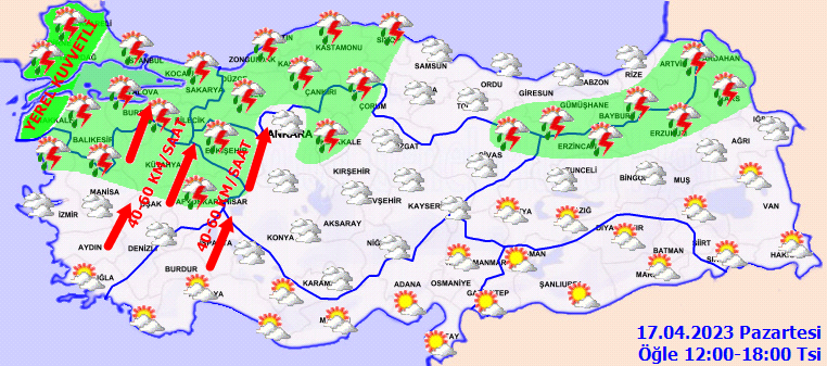 Meteorolojiden kuvvetli yağış ve fırtına uyarısı! İşte 17 Nisan hava durumu tahminleri 3