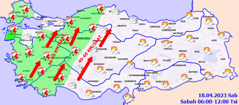 Meteorolojiden kuvvetli yağış ve fırtına uyarısı! İşte 18 Nisan hava durumu tahminleri 2