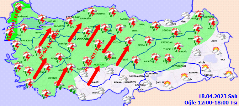 Meteorolojiden kuvvetli yağış ve fırtına uyarısı! İşte 18 Nisan hava durumu tahminleri 3