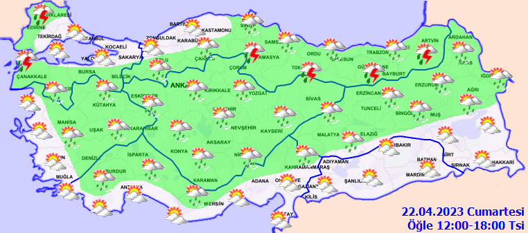 Meteorolojiden birçok ile sağanak uyarısı! İşte 22 Nisan hava durumu tahminleri 3