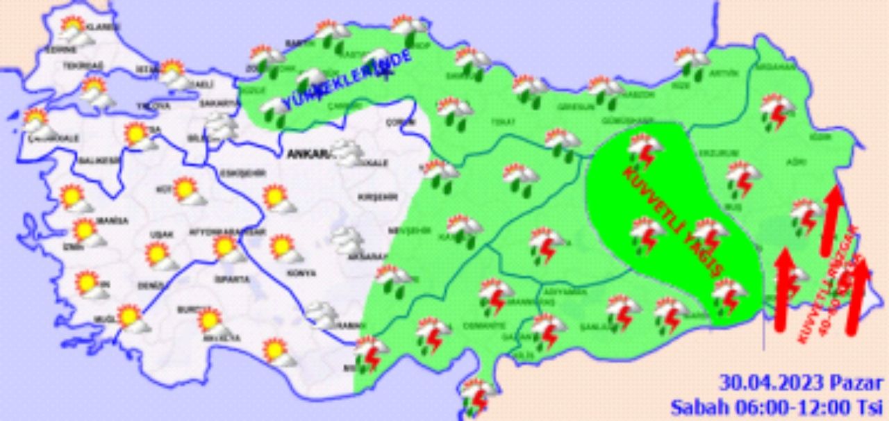 Meteorolojiden 9 ile kuvvetli yağış uyarısı! 30 Nisan 2023 yurt geneli hava durumu 5