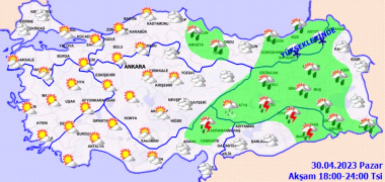 Meteorolojiden 9 ile kuvvetli yağış uyarısı! 30 Nisan 2023 yurt geneli hava durumu 3