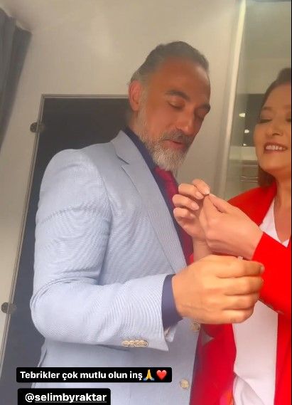 Veda Mektubu'nun Alanur ve Ziya'sından eğlenceli anlar! Nurgül Yeşilçay yeni evlenen rol arkadaşı Selim Bayraktar’a takı merasimi yaptı 6
