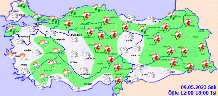 Meteorolojiden birçok kent için sağanak uyarısı! İşte 9 Mayıs 2023 hava durumu tahminleri 3