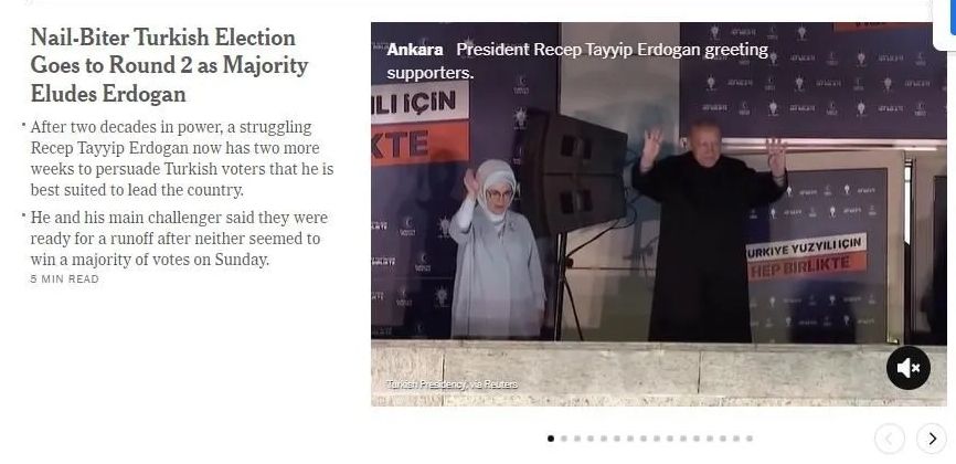 Seçim sonuçları dünya basınında: Erdoğan rakibinin önünde 7