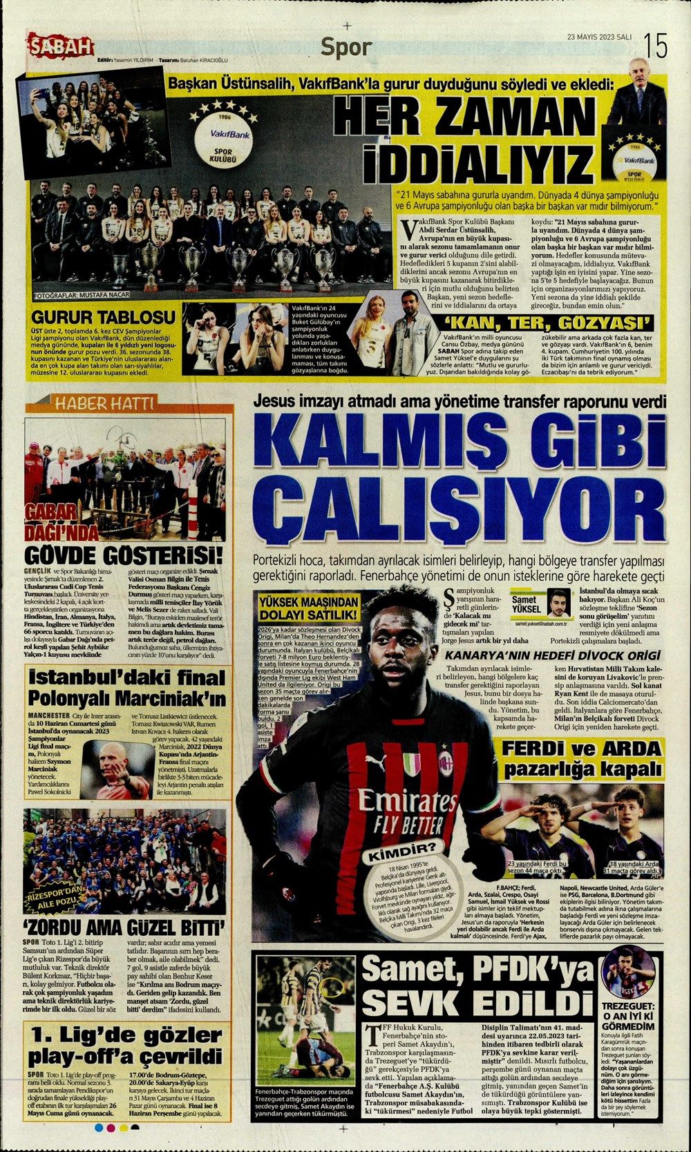 Galatasaray'ın Şampiyonlar Ligi planı - Sporda günün manşetleri 25